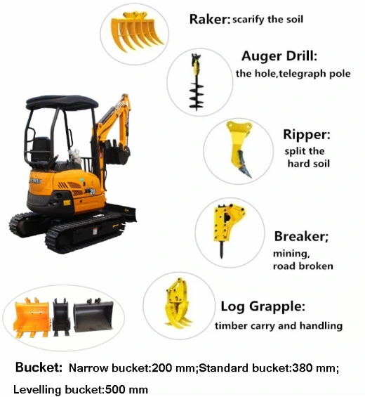 Mini Pelle Xn18, Rhinoceros Mini Crawler Excavators Ce Mini Pelle